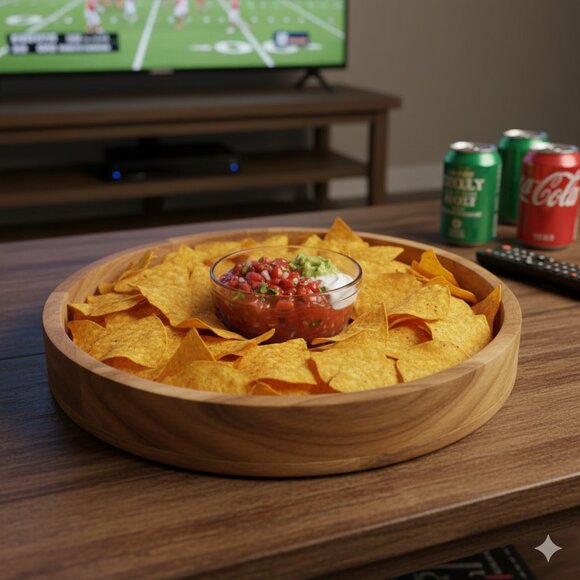 Other - Acacia Wood Chip and Dip Server
